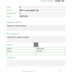 Cosmetic GHK-Cu (Copper Peptide) – 99% Purity | 1g